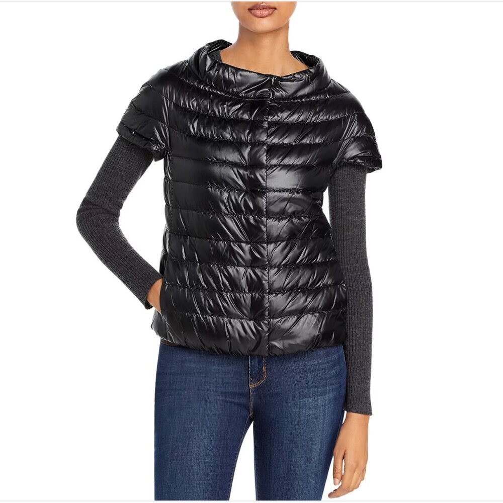 Herno Iconico Emilia cap sleeve puffer jacket vest